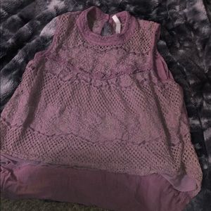 Purple lace halter top